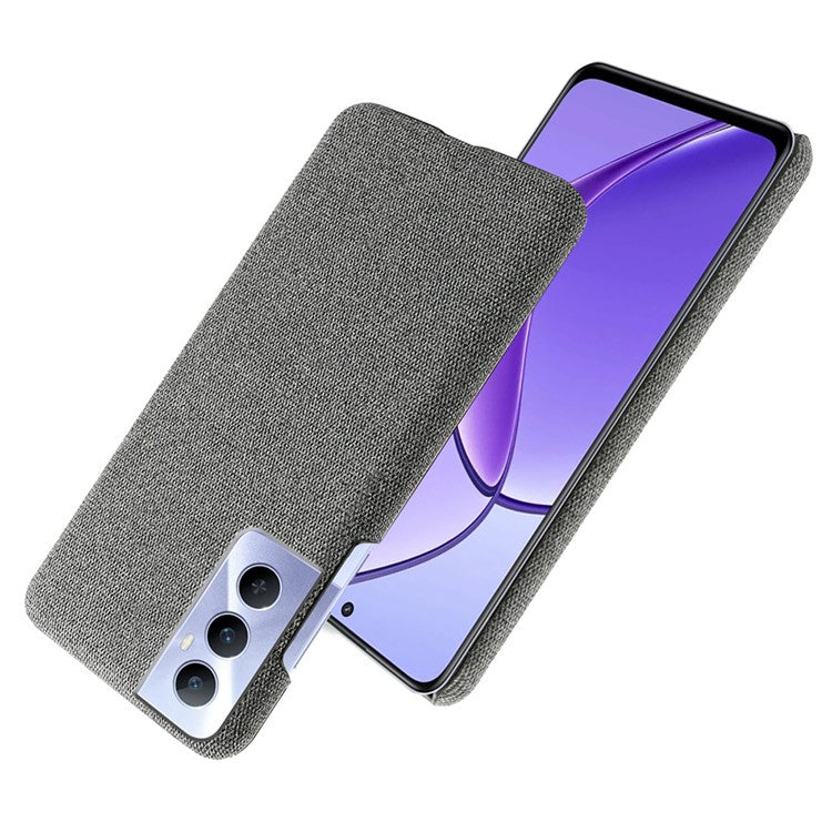 For Realme C65 4G Case Cloth + PC Phone Cover Anti-Fingerprint - Grey