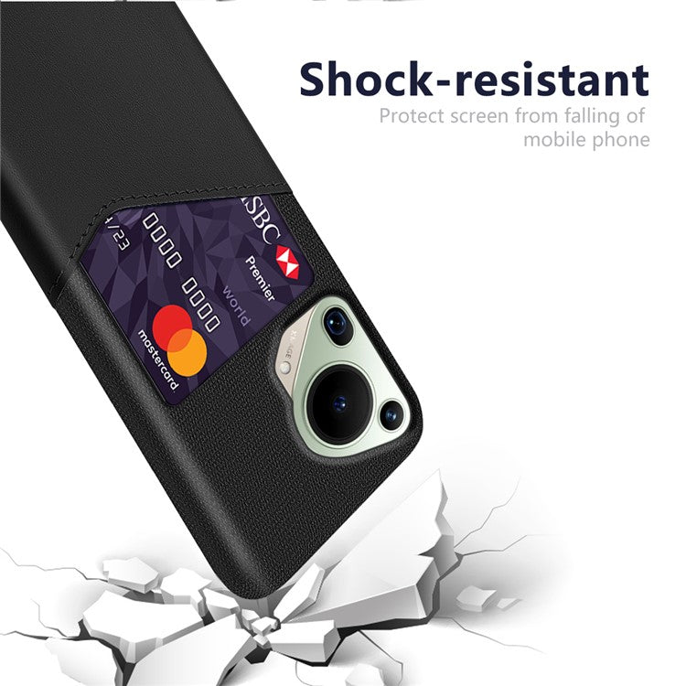 For Huawei Pura 70 Ultra Case Card Slot Cloth Texture PC Phone Cover - Black