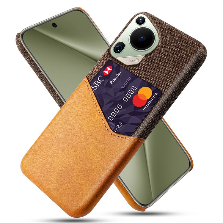 For Huawei Pura 70 Ultra Case Card Slot Cloth Texture PC Phone Cover - Orange