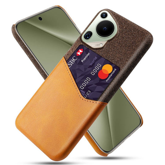 For Huawei Pura 70 Ultra Case Card Slot Cloth Texture PC Phone Cover - Orange