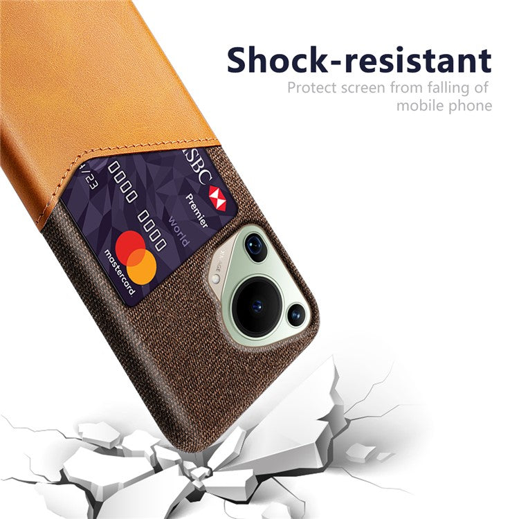 For Huawei Pura 70 Ultra Case Card Slot Cloth Texture PC Phone Cover - Orange