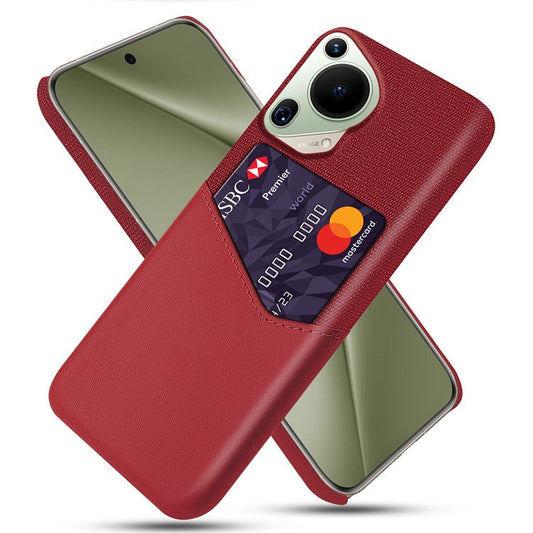 For Huawei Pura 70 Ultra Case Card Slot Cloth Texture PC Phone Cover - Red