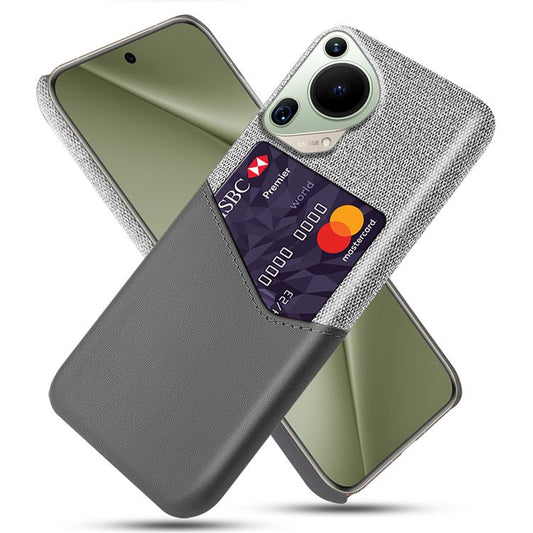 For Huawei Pura 70 Ultra Case Card Slot Cloth Texture PC Phone Cover - Grey
