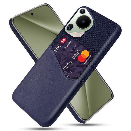 For Huawei Pura 70 Ultra Case Card Slot Cloth Texture PC Phone Cover - Blue