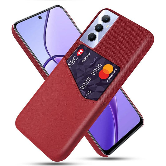 For Realme C65 4G Case Card Slot PU Leather+PC Hard Phone Cover - Red