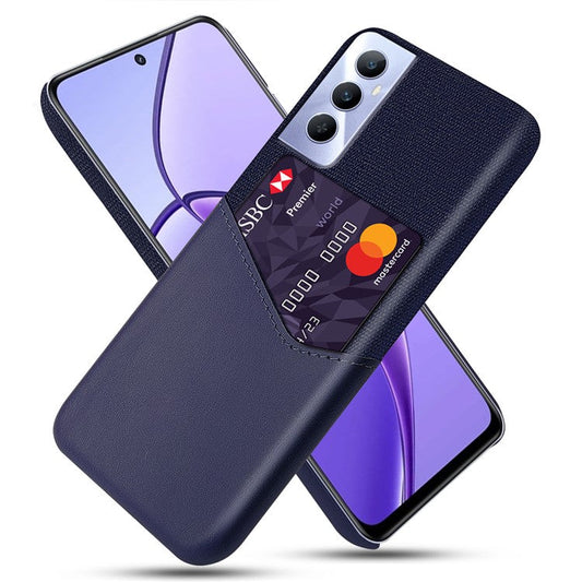 For Realme C65 4G Case Card Slot PU Leather+PC Hard Phone Cover - Blue