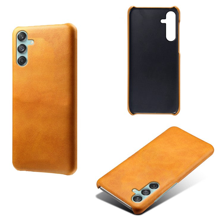For Samsung Galaxy M55 5G / C55 5G / F55 5G Case PU Leather + Hard PC Phone Cover Calf Texture - Orange