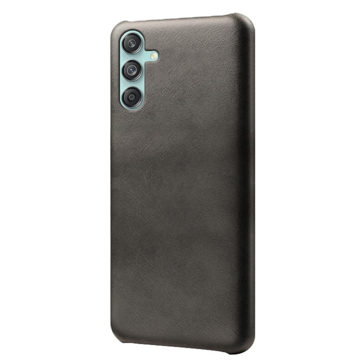 For Samsung Galaxy M55 5G / C55 5G / F55 5G Case PU Leather + Hard PC Phone Cover Calf Texture - Black