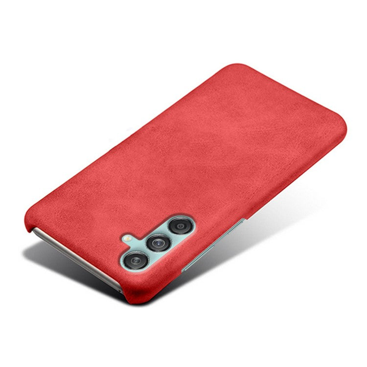 For Samsung Galaxy M55 5G / C55 5G / F55 5G Case PU Leather + Hard PC Phone Cover Calf Texture - Red
