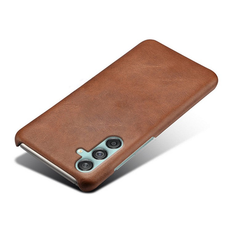 For Samsung Galaxy M55 5G / C55 5G / F55 5G Case PU Leather + Hard PC Phone Cover Calf Texture - Brown