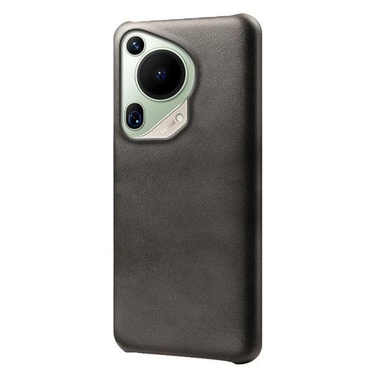 For Huawei Pura 70 Ultra Cases Calf Texture Leather + PC Slim Phone Cover - Black