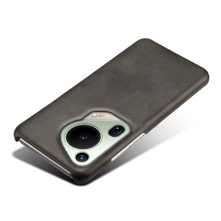 For Huawei Pura 70 Ultra Cases Calf Texture Leather + PC Slim Phone Cover - Black