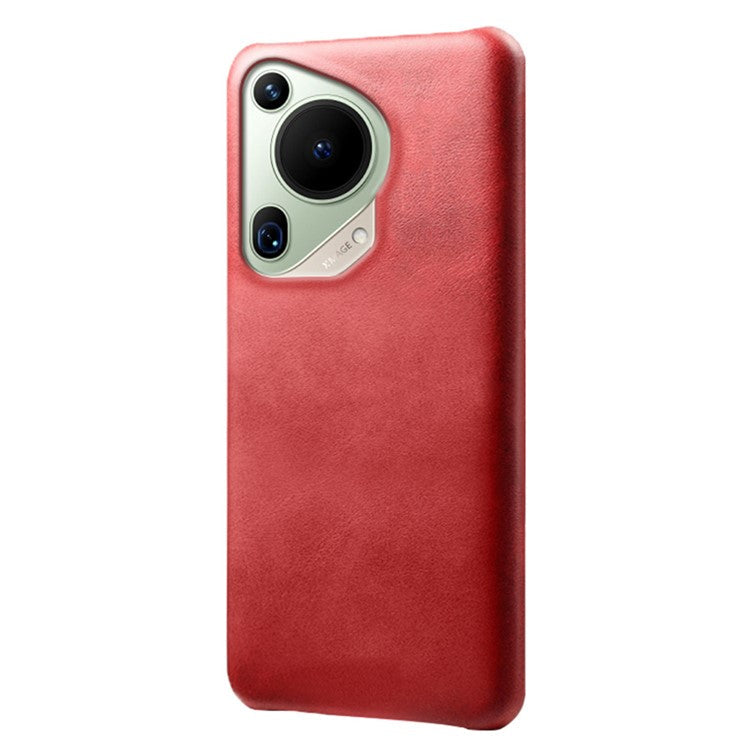 For Huawei Pura 70 Ultra Cases Calf Texture Leather + PC Slim Phone Cover - Red
