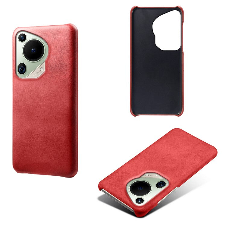 For Huawei Pura 70 Ultra Cases Calf Texture Leather + PC Slim Phone Cover - Red