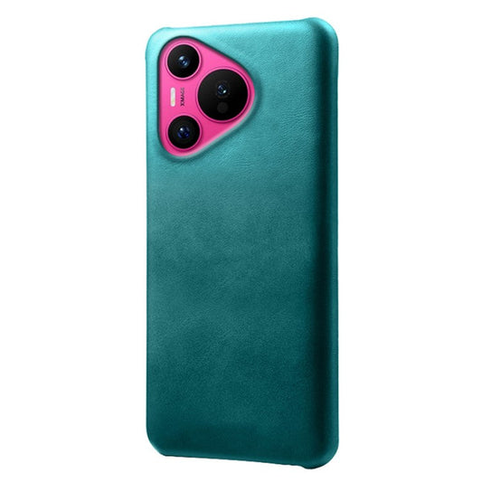 For Huawei Pura 70 Case Calf Texture Leather Coated Hard PC Phone Cover - Green