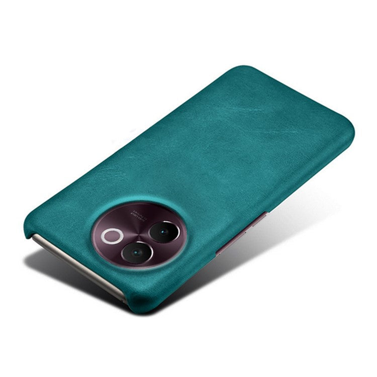 For vivo V30e 5G Case Leather Coated PC Protective Phone Cover Calf Texture - Green