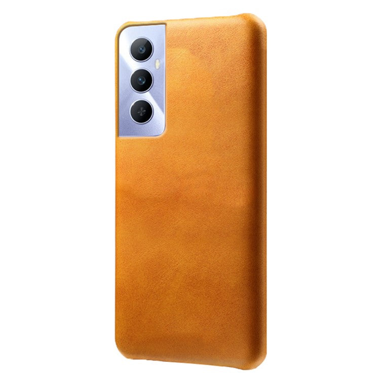 For Realme C65 4G Cases Anti-Drop Leather + PC Phone Cover Calf Texture - Orange