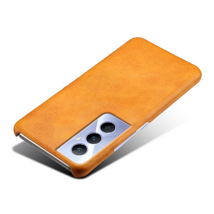 For Realme C65 4G Cases Anti-Drop Leather + PC Phone Cover Calf Texture - Orange