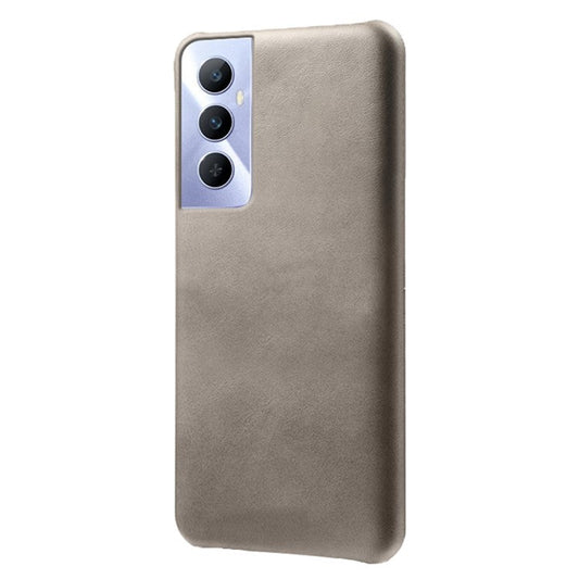 For Realme C65 4G Cases Anti-Drop Leather + PC Phone Cover Calf Texture - Grey