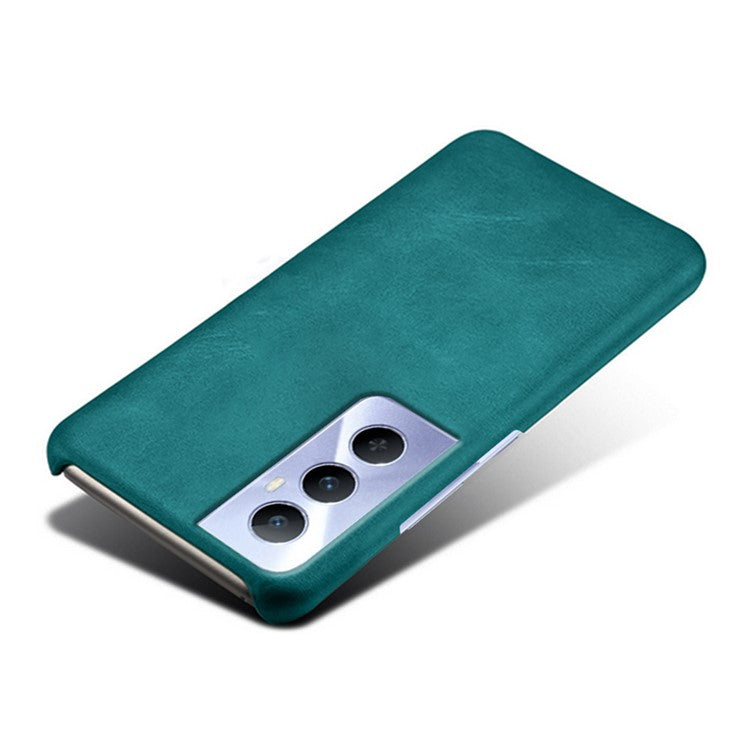 For Realme C65 4G Cases Anti-Drop Leather + PC Phone Cover Calf Texture - Green