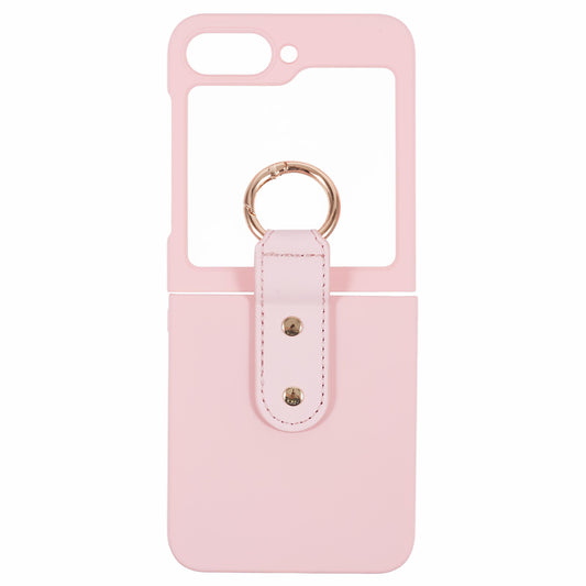 For Samsung Galaxy Z Flip6 5G Case Finger Ring Ultra Slim Rubberized PC Phone Cover - Pink