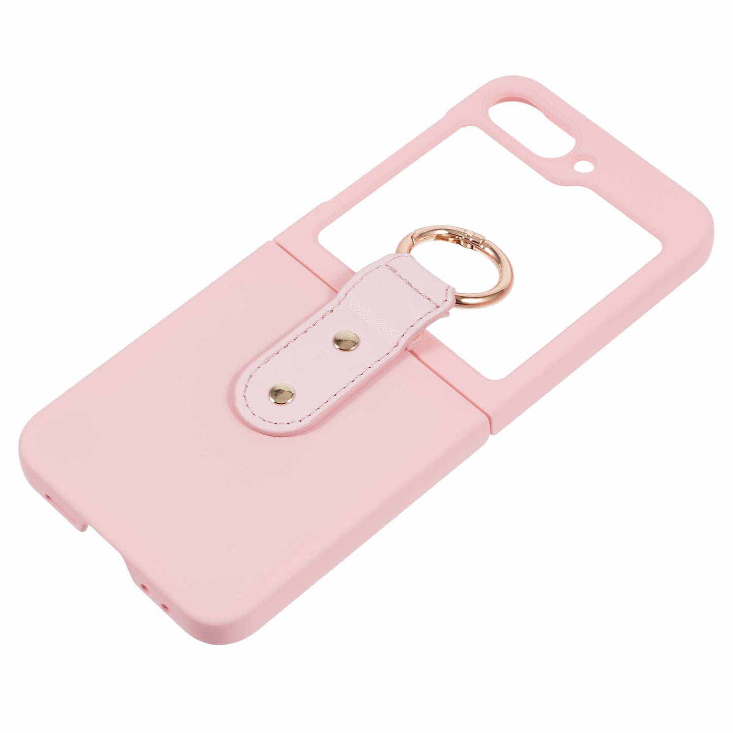 For Samsung Galaxy Z Flip6 5G Case Finger Ring Ultra Slim Rubberized PC Phone Cover - Pink