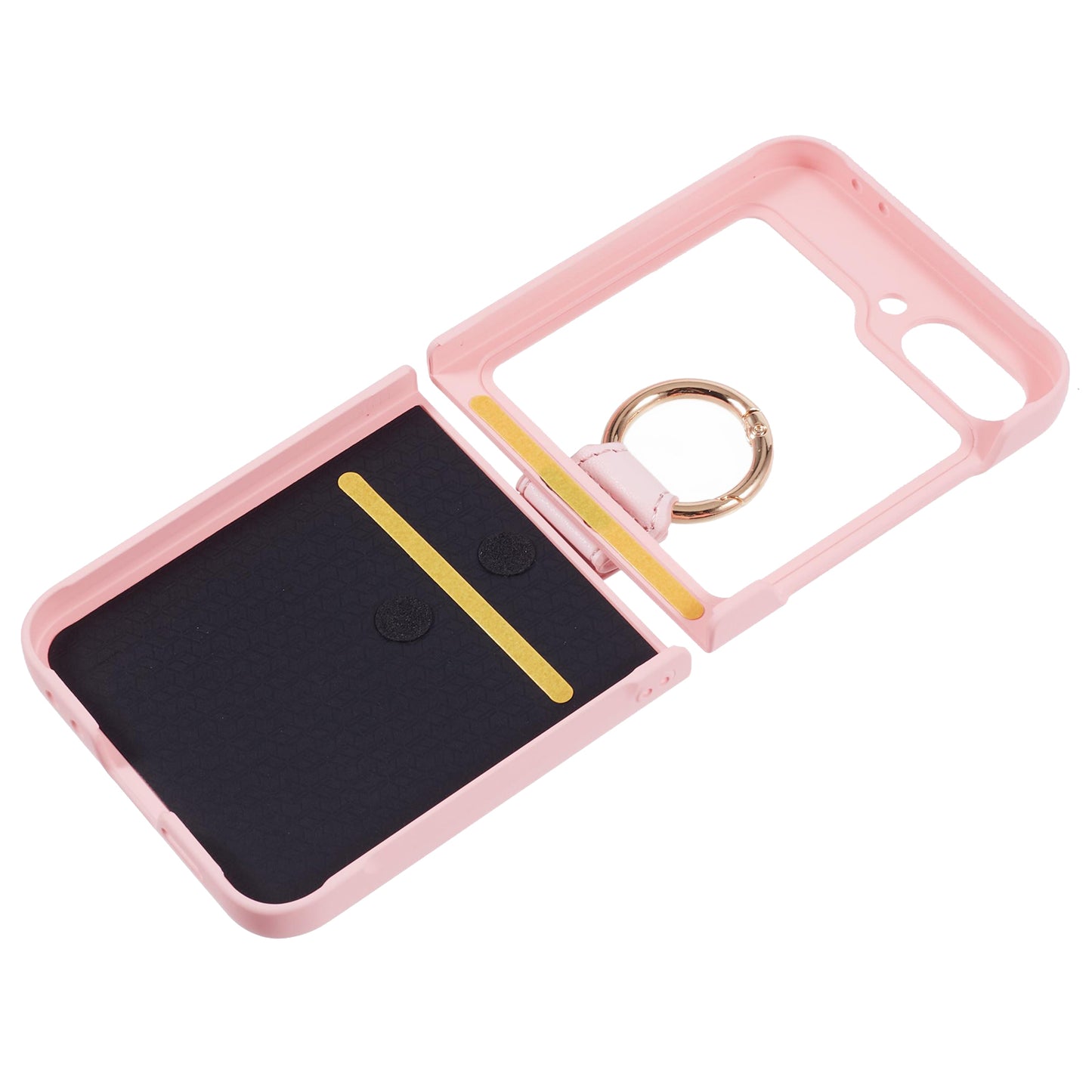 For Samsung Galaxy Z Flip6 5G Case Finger Ring Ultra Slim Rubberized PC Phone Cover - Pink