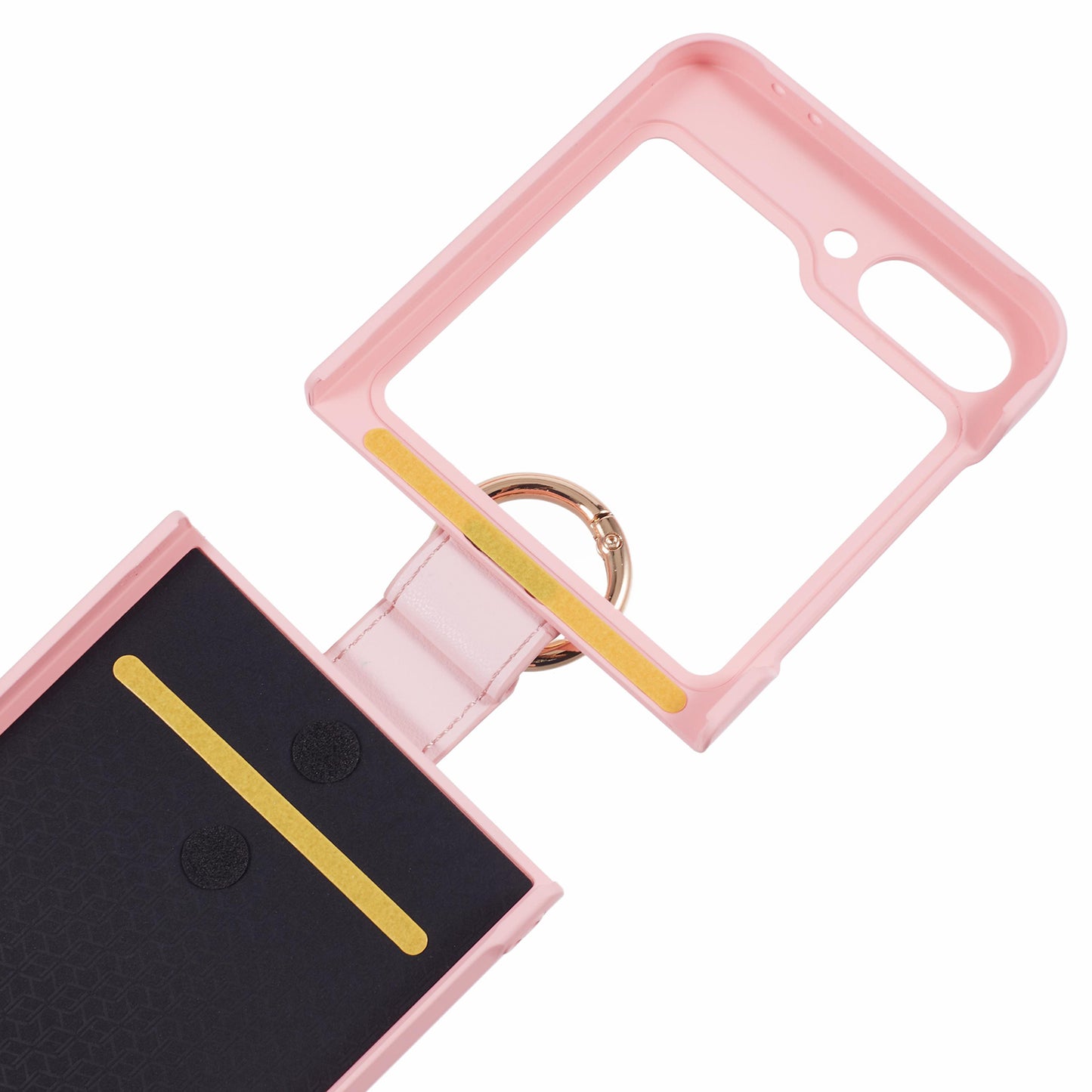 For Samsung Galaxy Z Flip6 5G Case Finger Ring Ultra Slim Rubberized PC Phone Cover - Pink