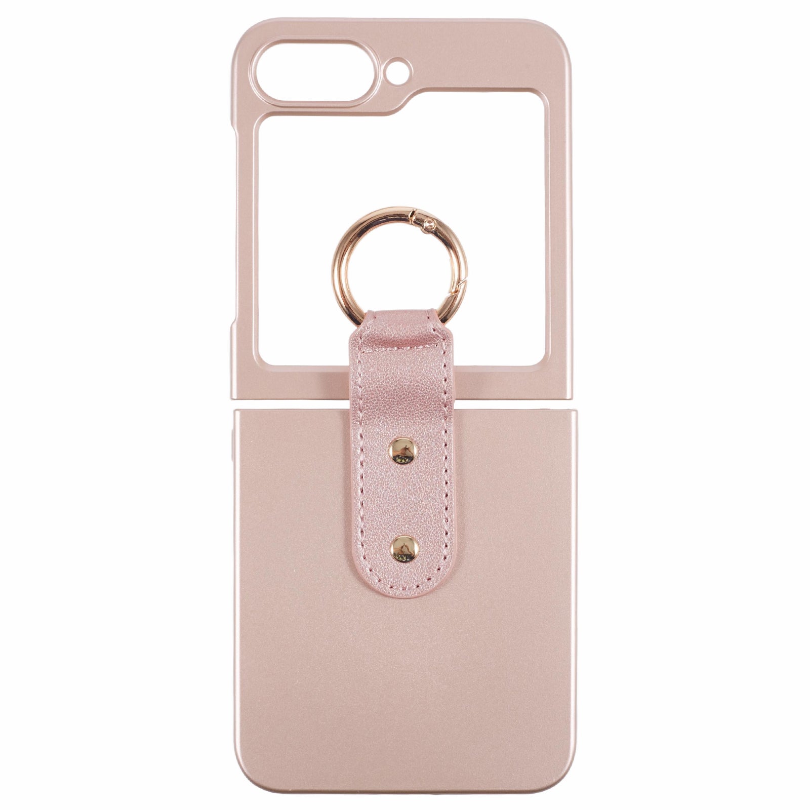 For Samsung Galaxy Z Flip6 5G Case Finger Ring Ultra Slim Rubberized PC Phone Cover - Rose Gold