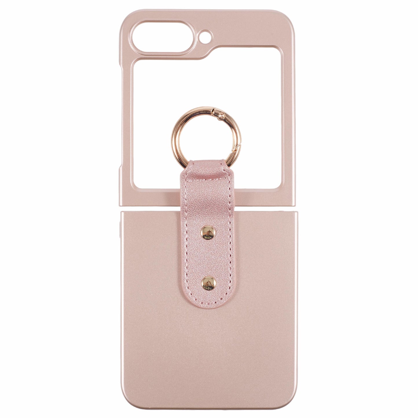For Samsung Galaxy Z Flip6 5G Case Finger Ring Ultra Slim Rubberized PC Phone Cover - Rose Gold