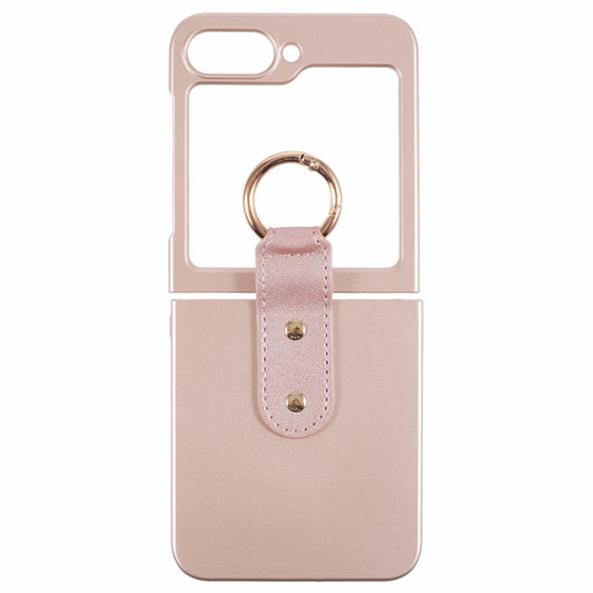For Samsung Galaxy Z Flip6 5G Case Finger Ring Ultra Slim Rubberized PC Phone Cover - Rose Gold