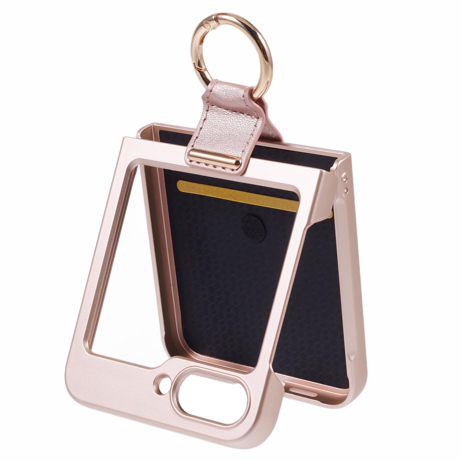 For Samsung Galaxy Z Flip6 5G Case Finger Ring Ultra Slim Rubberized PC Phone Cover - Rose Gold