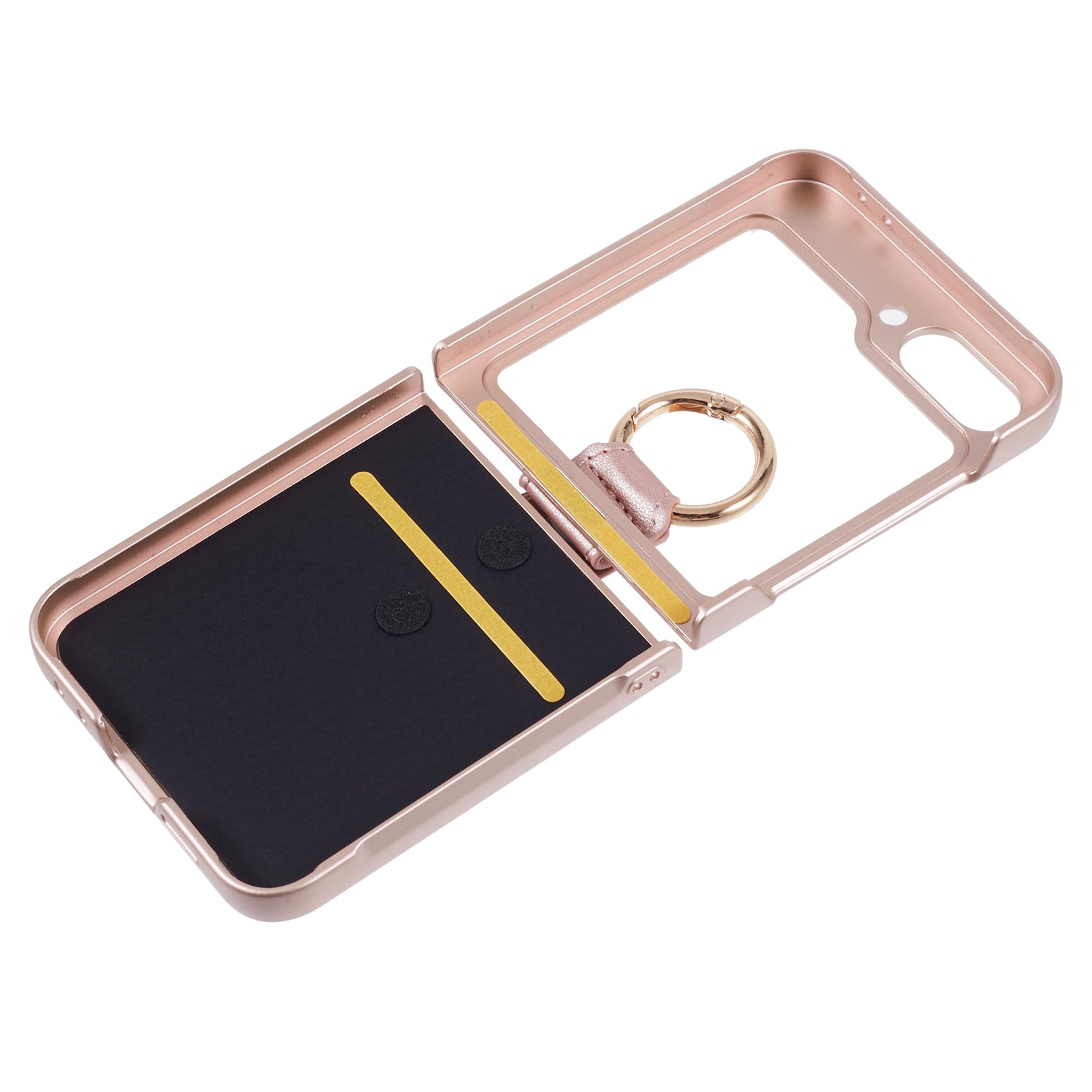 For Samsung Galaxy Z Flip6 5G Case Finger Ring Ultra Slim Rubberized PC Phone Cover - Rose Gold