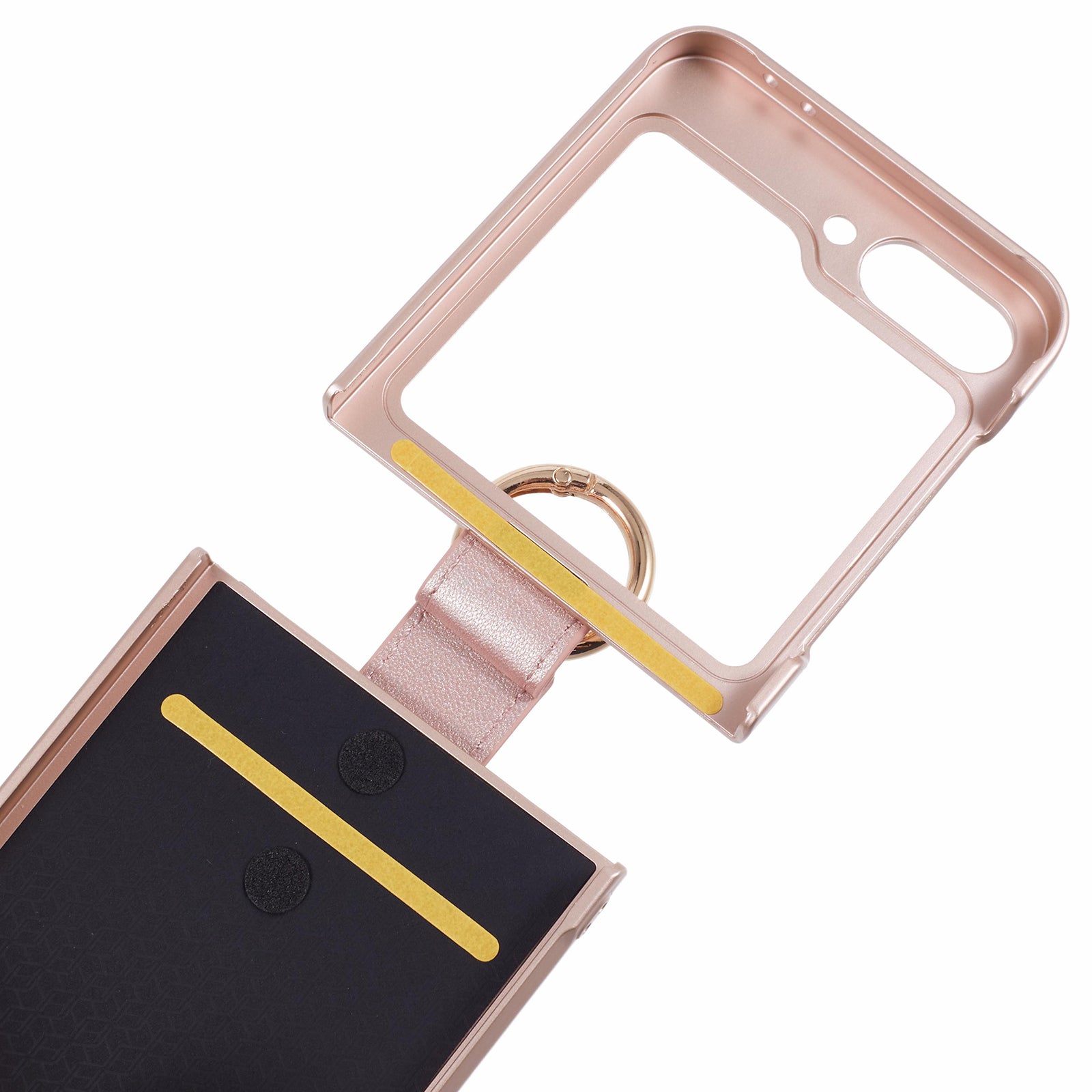 For Samsung Galaxy Z Flip6 5G Case Finger Ring Ultra Slim Rubberized PC Phone Cover - Rose Gold