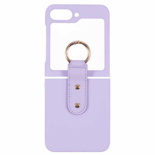 For Samsung Galaxy Z Flip6 5G Case Finger Ring Ultra Slim Rubberized PC Phone Cover - Purple