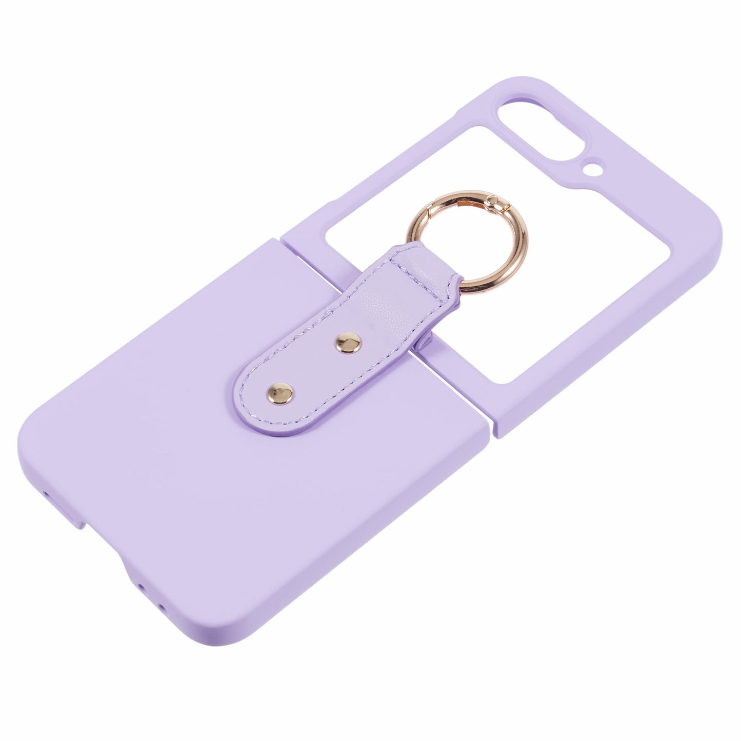 For Samsung Galaxy Z Flip6 5G Case Finger Ring Ultra Slim Rubberized PC Phone Cover - Purple
