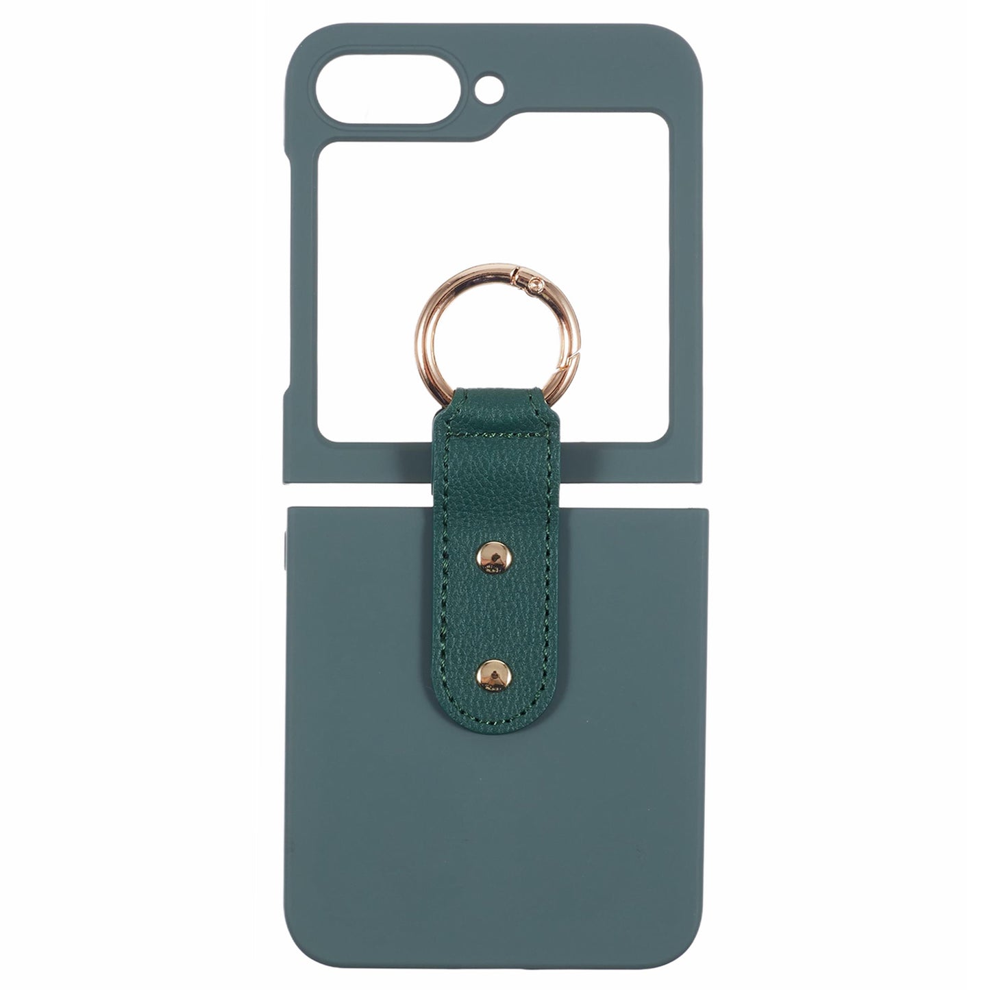 For Samsung Galaxy Z Flip6 5G Case Finger Ring Ultra Slim Rubberized PC Phone Cover - Green