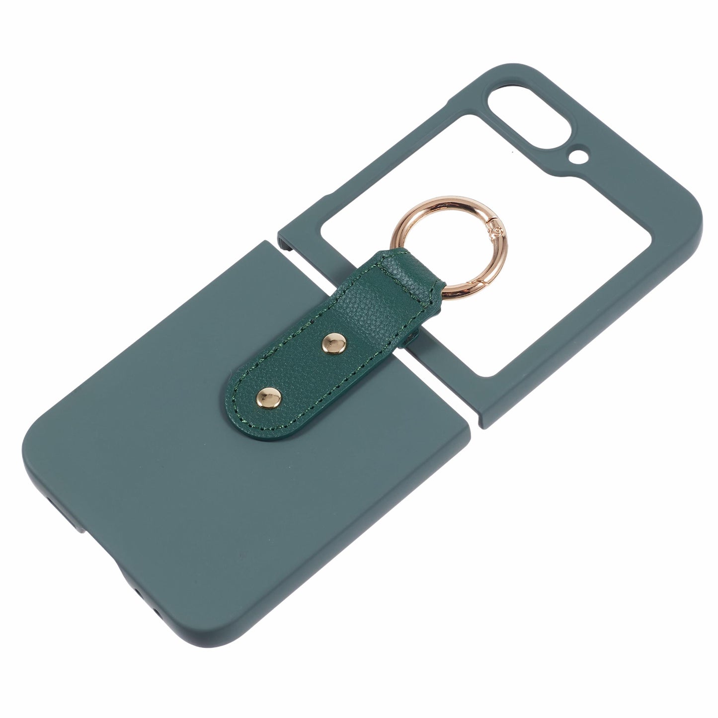 For Samsung Galaxy Z Flip6 5G Case Finger Ring Ultra Slim Rubberized PC Phone Cover - Green