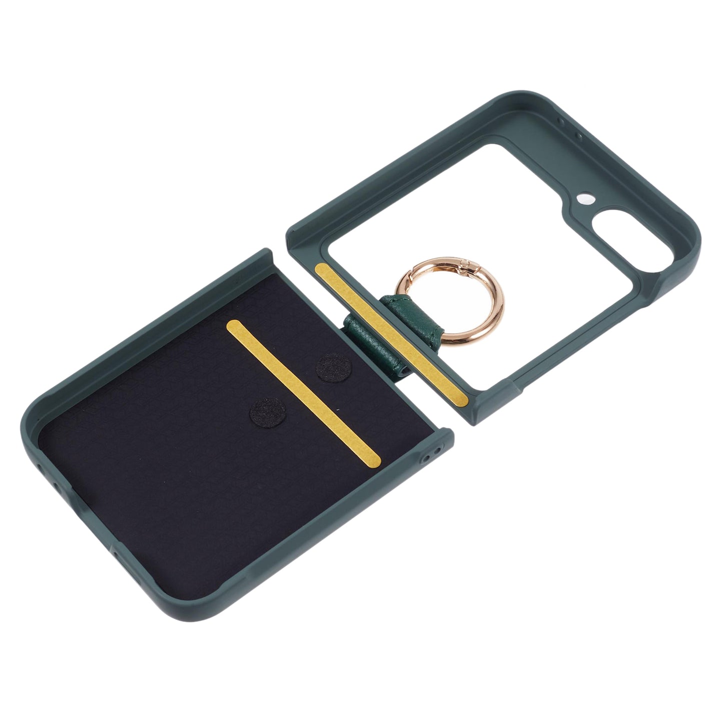 For Samsung Galaxy Z Flip6 5G Case Finger Ring Ultra Slim Rubberized PC Phone Cover - Green