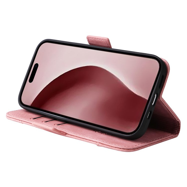 BETOPNICE 001 for iPhone 16 Pro Stand Case Leather Flip Phone Cover - Pink