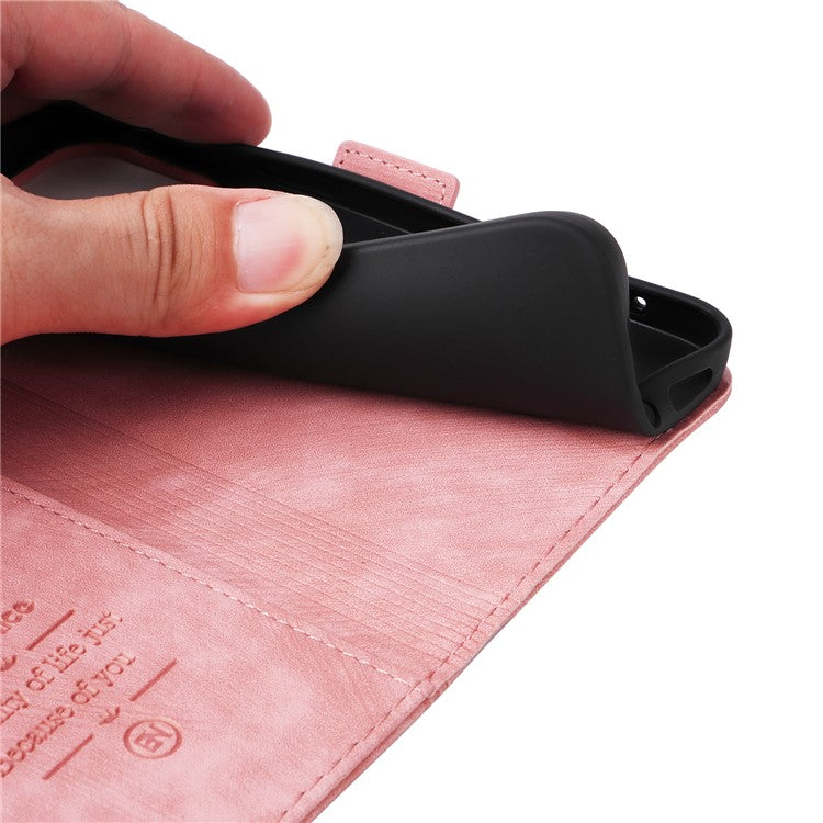 BETOPNICE 001 for iPhone 16 Case Leather Phone Cover Handbag Flip Stand Protective - Pink