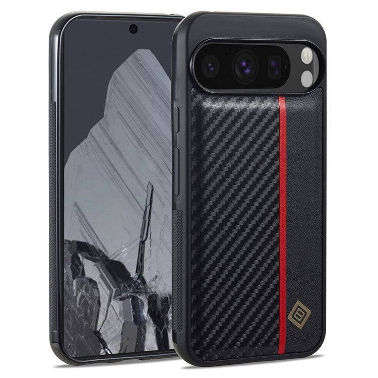 LC.IMEEKE For Google Pixel 9 Case Leather+TPU+EVA Phone Cover