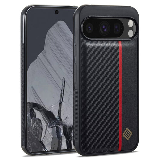 LC.IMEEKE For Google Pixel 9 Pro Case Carbon Fiber Texture Leather Back Cover