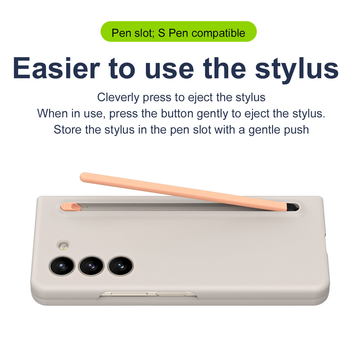For Samsung Galaxy Z Fold6 5G Case Shockproof Phone Cover with Stylus / Tempered Glass Film - Light Grey+Pink Stylus