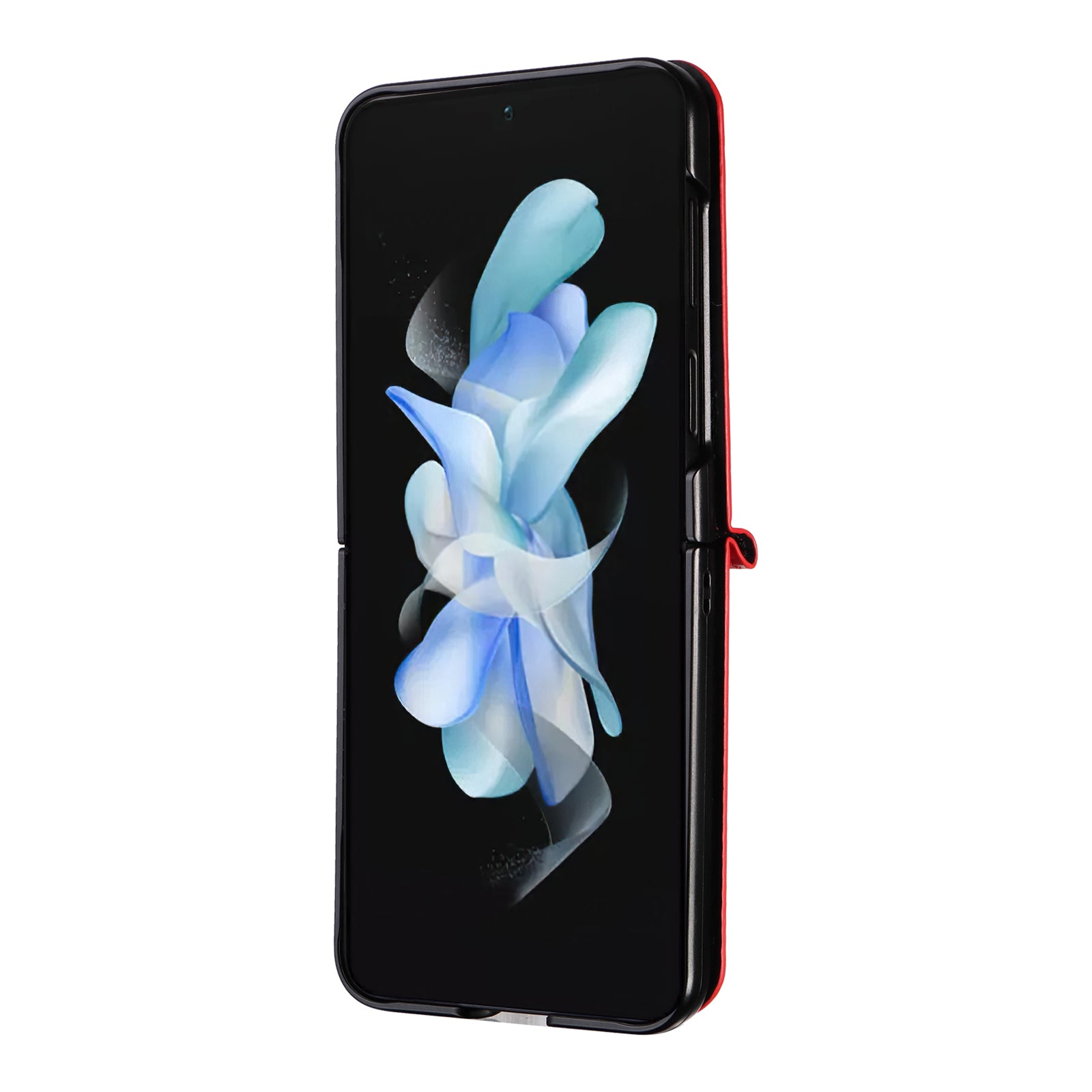 For Samsung Galaxy Z Flip6 5G Case PU Leather + PC Phone Cover Rhombus Card Slot - Red