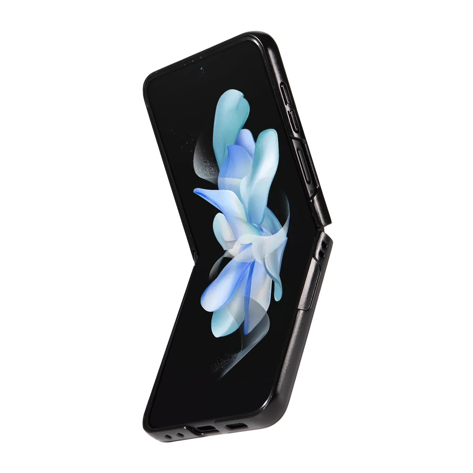 For Samsung Galaxy Z Flip6 5G Case Litchi Texture Leather+Hard PC Phone Cover - Dark Blue