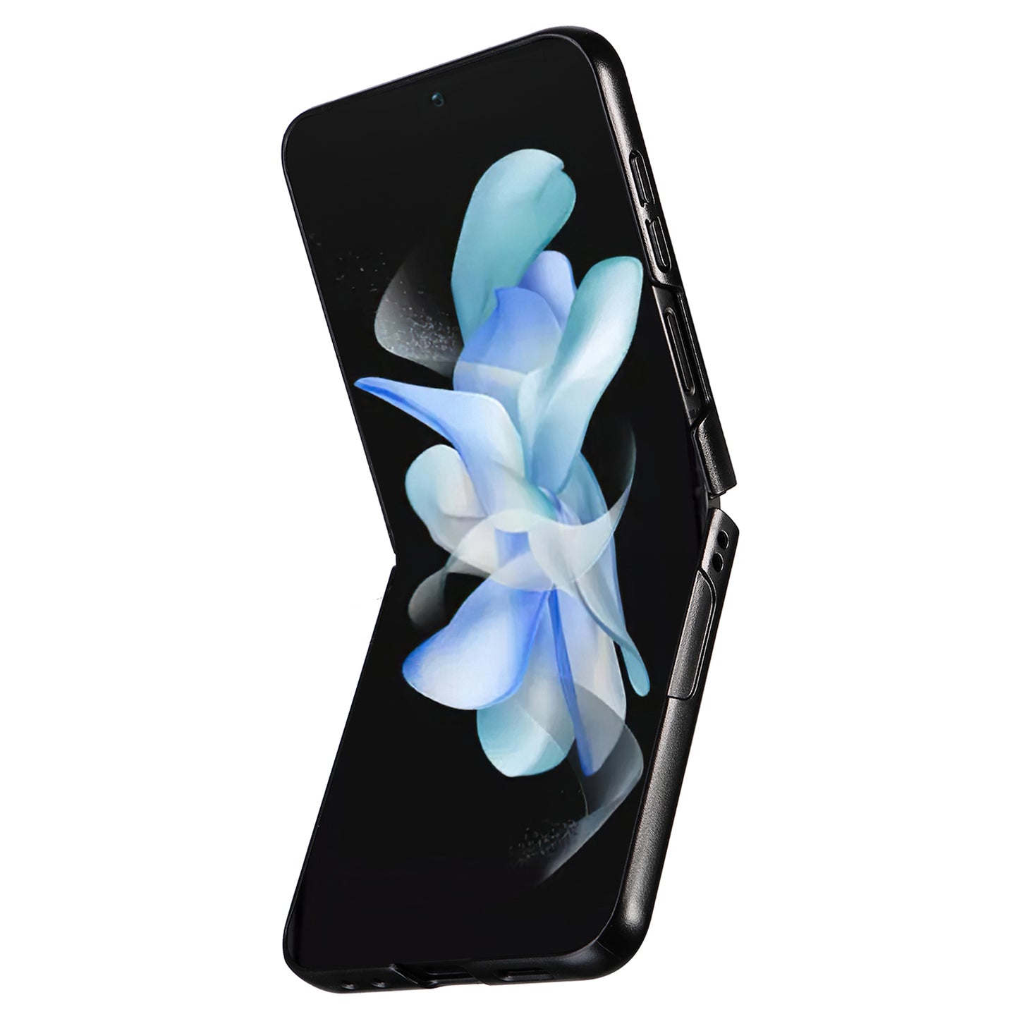 For Samsung Galaxy Z Flip6 5G Case PU Leather Hard PC Protective Phone Cover - Black
