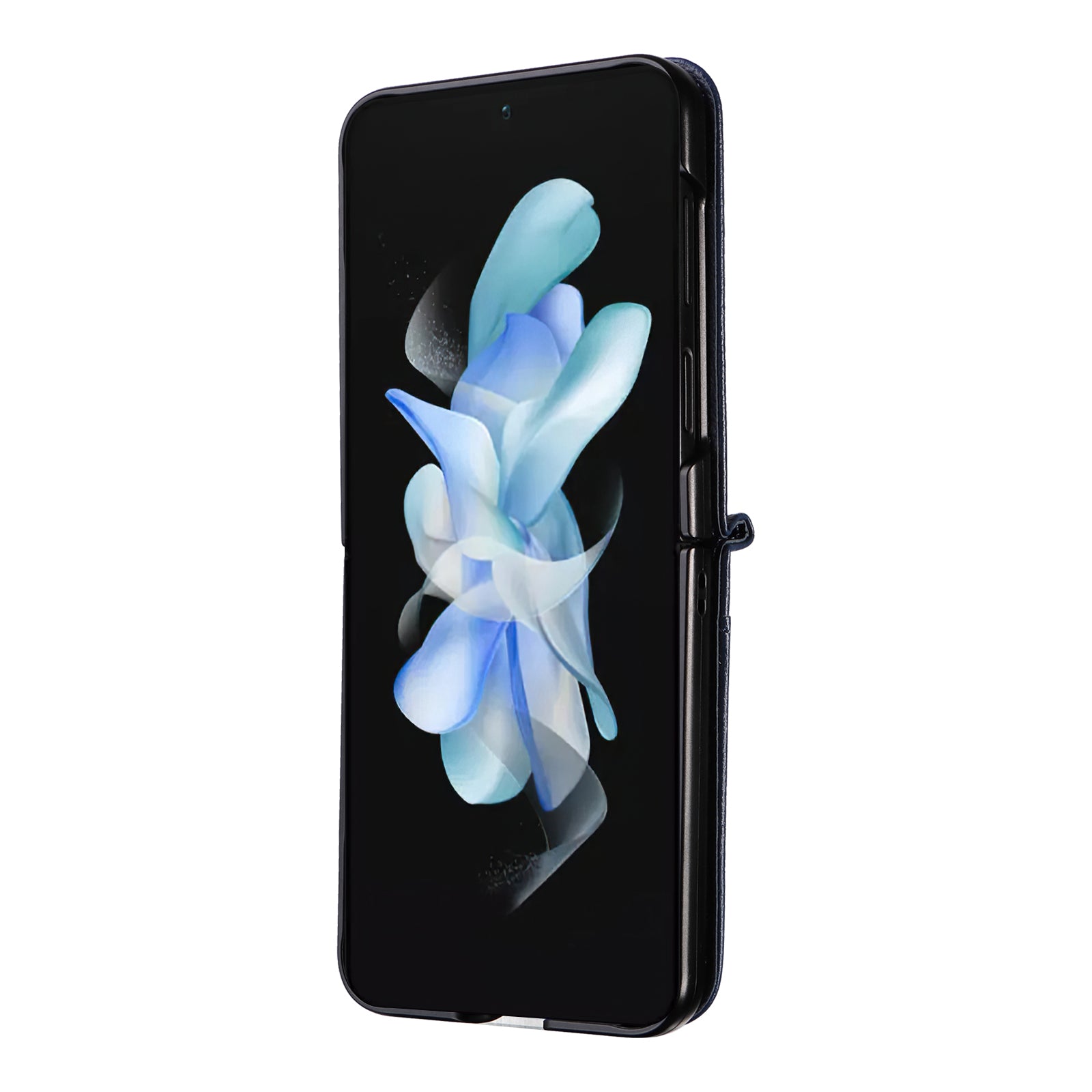 For Samsung Galaxy Z Flip6 5G Case Litchi Texture PU Leather + PC Card Slot Phone Cover - Dark Blue