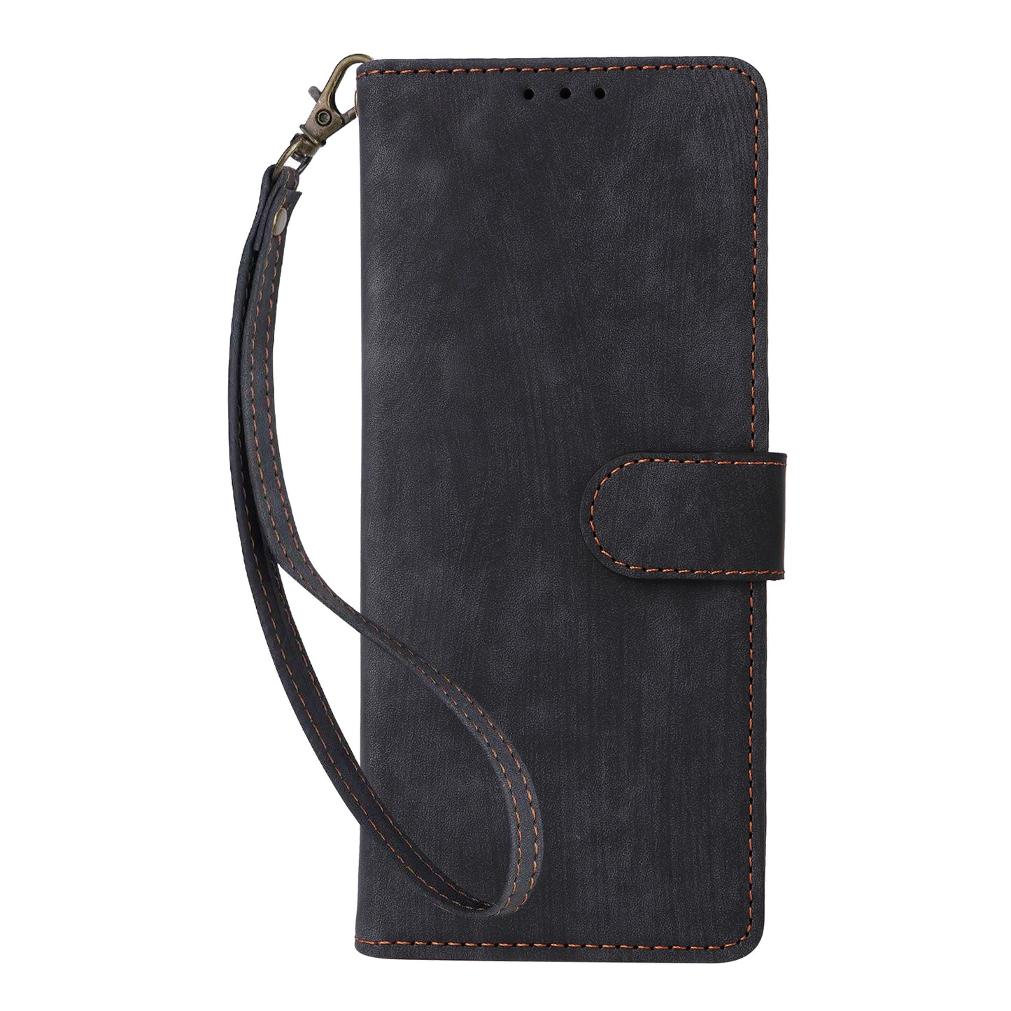 For Samsung Galaxy Z Fold6 5G Case RFID Blocking Leather Phone Cover Viewing Stand - Black