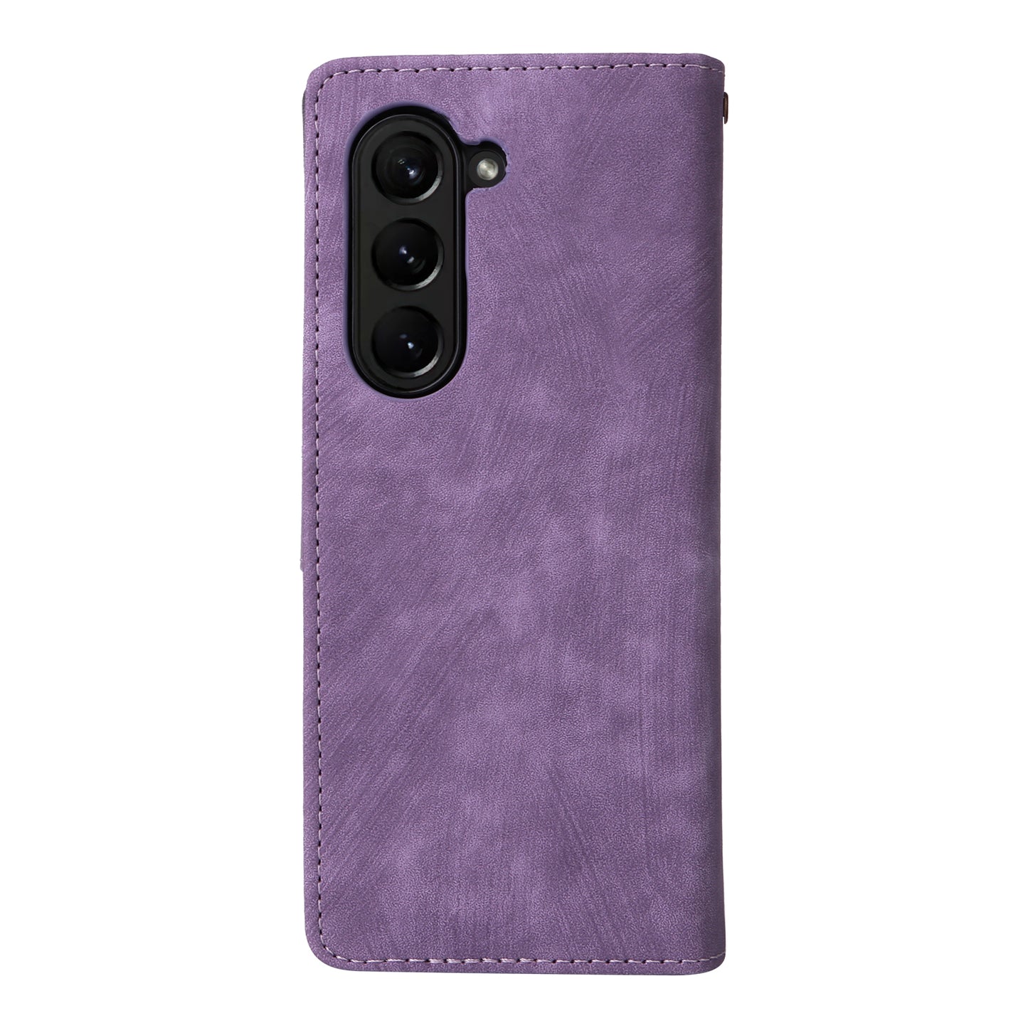 For Samsung Galaxy Z Fold6 5G Case RFID Blocking Leather Phone Cover Viewing Stand - Purple